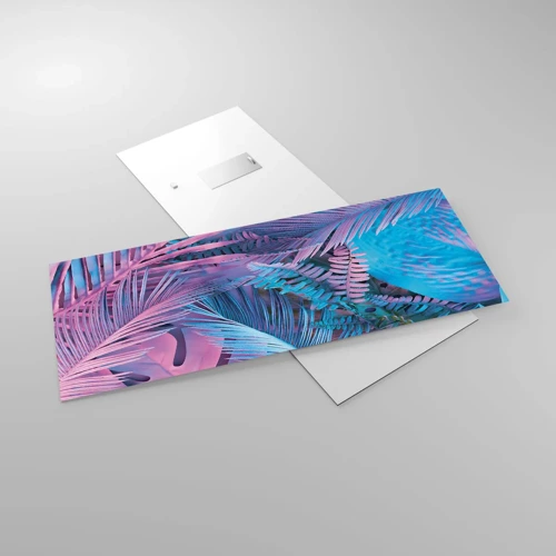 Impression sur verre - Image sur verre - Les tropiques en rose et bleu - 100x40 cm