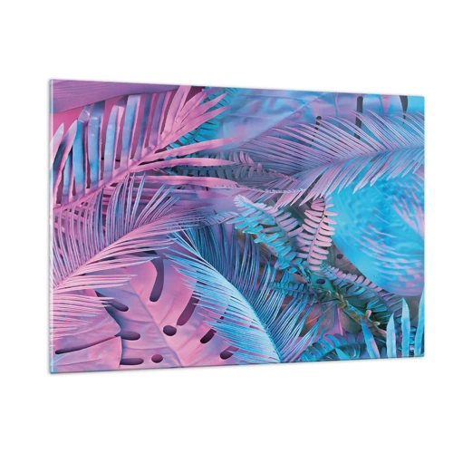 Impression sur verre - Image sur verre - Les tropiques en rose et bleu - 120x80 cm