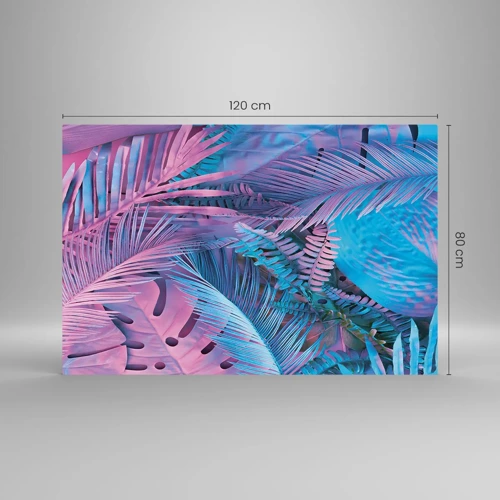 Impression sur verre - Image sur verre - Les tropiques en rose et bleu - 120x80 cm