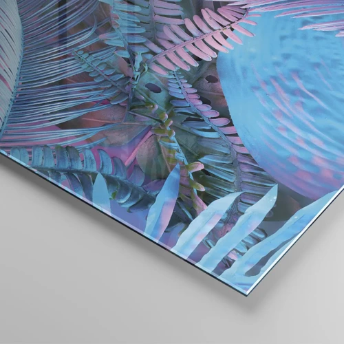 Impression sur verre - Image sur verre - Les tropiques en rose et bleu - 30x30 cm