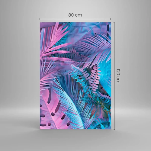 Impression sur verre - Image sur verre - Les tropiques en rose et bleu - 80x120 cm