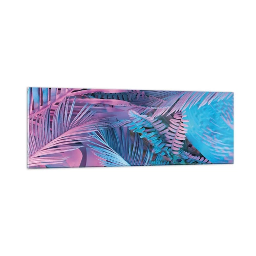 Impression sur verre - Image sur verre - Les tropiques en rose et bleu - 90x30 cm