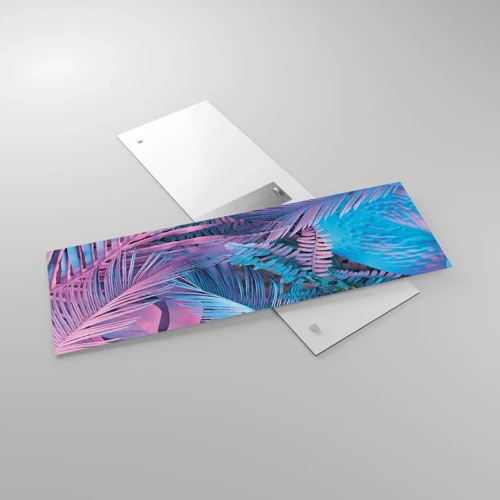 Impression sur verre - Image sur verre - Les tropiques en rose et bleu - 90x30 cm