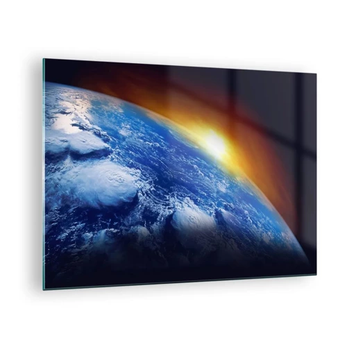 Impression sur verre - Image sur verre - Lever de soleil sur la planète bleue - 70x50 cm