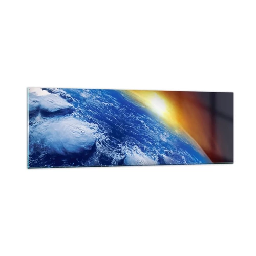 Impression sur verre - Image sur verre - Lever de soleil sur la planète bleue - 90x30 cm