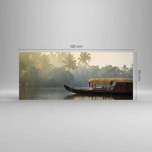 Impression sur verre - Image sur verre - Maison sur la rivière - 120x50 cm