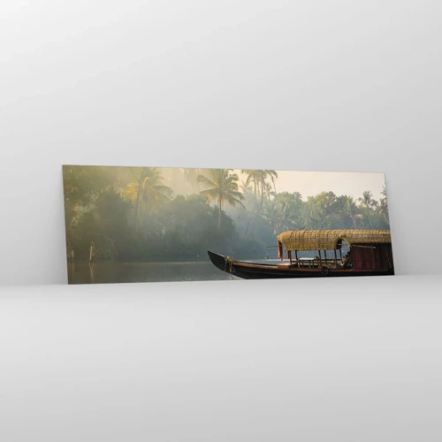 Impression sur verre - Image sur verre - Maison sur la rivière - 160x50 cm
