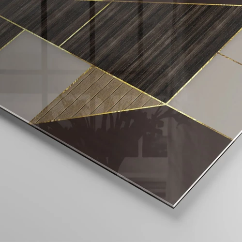 Impression sur verre - Image sur verre - Mozaique de bronze et d'or - 140x50 cm