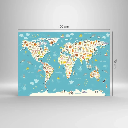 Impression sur verre - Image sur verre - Nous aimons le monde entier - 100x70 cm