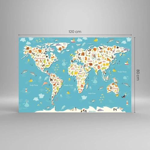 Impression sur verre - Image sur verre - Nous aimons le monde entier - 120x80 cm