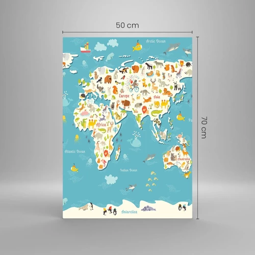 Impression sur verre - Image sur verre - Nous aimons le monde entier - 50x70 cm