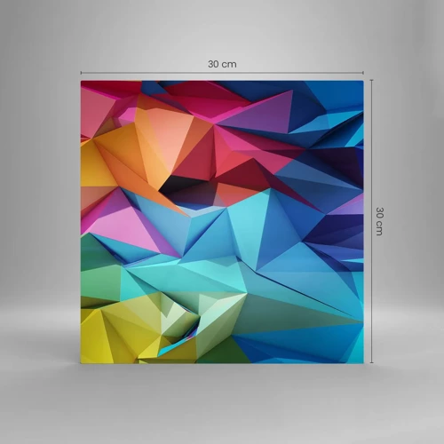 Impression sur verre - Image sur verre - Origami arc-en-ciel - 30x30 cm