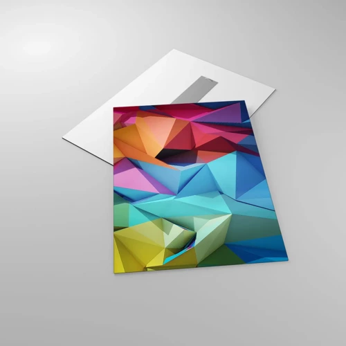 Impression sur verre - Image sur verre - Origami arc-en-ciel - 50x70 cm