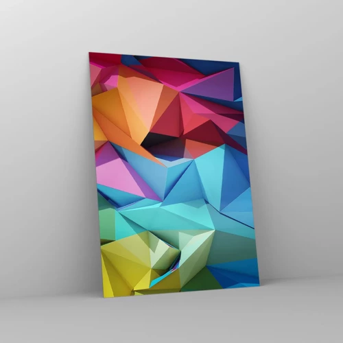 Impression sur verre - Image sur verre - Origami arc-en-ciel - 50x70 cm
