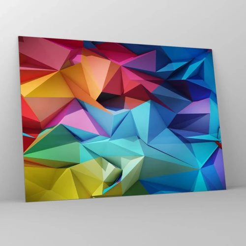Impression sur verre - Image sur verre - Origami arc-en-ciel - 70x50 cm