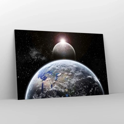 Impression sur verre - Image sur verre - Paysage cosmique - lever de soleil - 120x80 cm