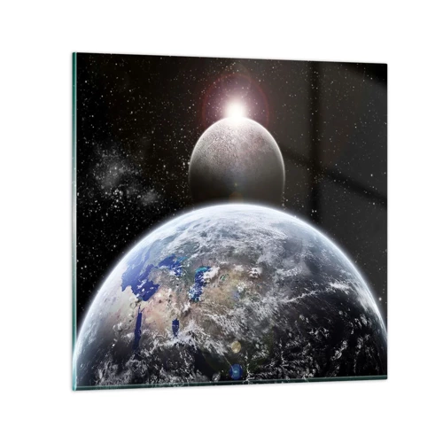 Impression sur verre - Image sur verre - Paysage cosmique - lever de soleil - 50x50 cm