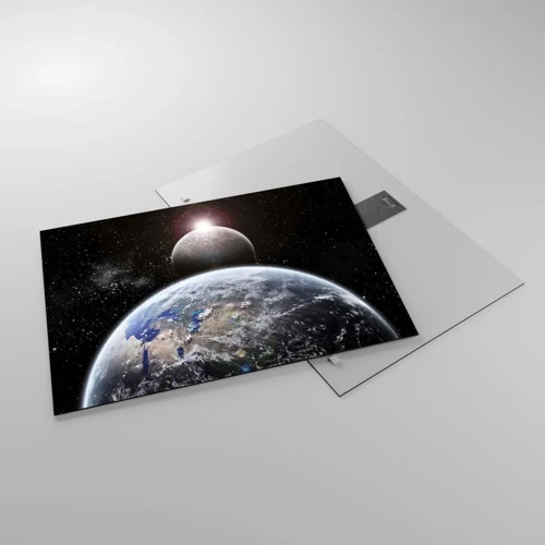 Impression sur verre - Image sur verre - Paysage cosmique - lever de soleil - 70x50 cm