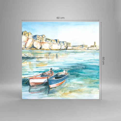 Impression sur verre - Image sur verre - Paysage dans l'azur - 60x60 cm