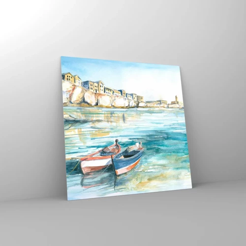 Impression sur verre - Image sur verre - Paysage dans l'azur - 70x70 cm