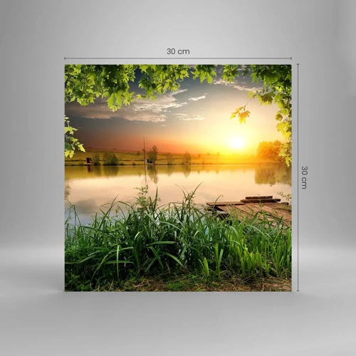 Impression sur verre - Image sur verre - Paysage dans un cadre verdoyant - 30x30 cm