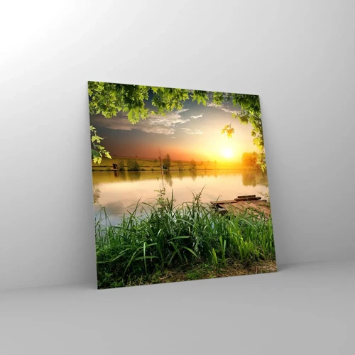 Impression sur verre - Image sur verre - Paysage dans un cadre verdoyant - 50x50 cm