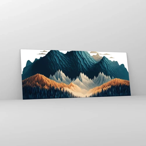 Impression sur verre - Image sur verre - Paysage de montagne parfait - 100x40 cm