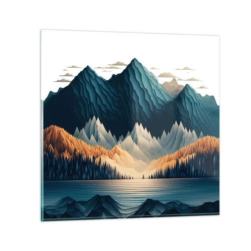 Impression sur verre - Image sur verre - Paysage de montagne parfait - 50x50 cm