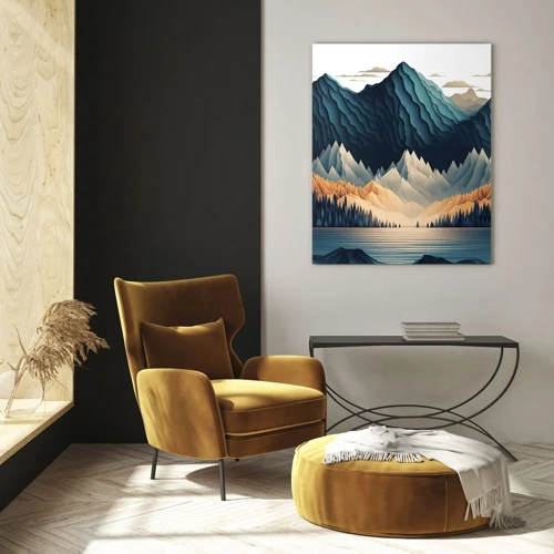 Impression sur verre - Image sur verre - Paysage de montagne parfait - 50x70 cm