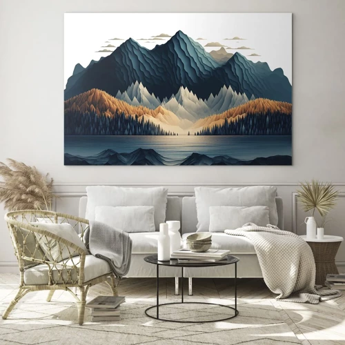 Impression sur verre - Image sur verre - Paysage de montagne parfait - 70x50 cm