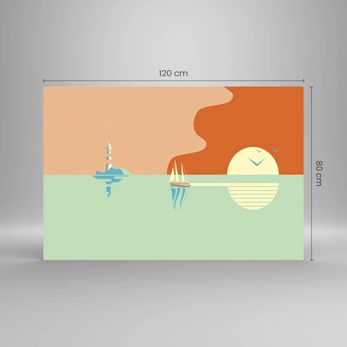 Impression sur verre - Image sur verre - Paysage idéal de la mer - 120x80 cm