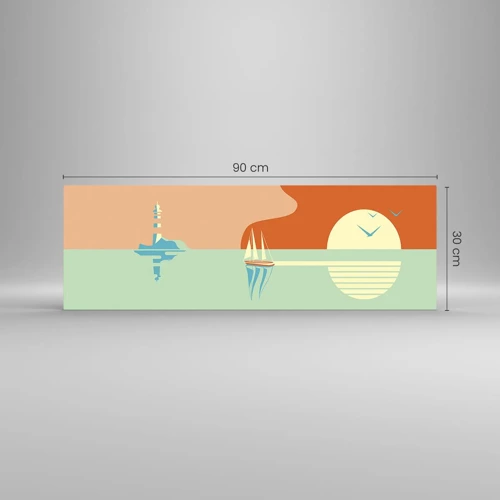 Impression sur verre - Image sur verre - Paysage idéal de la mer - 90x30 cm