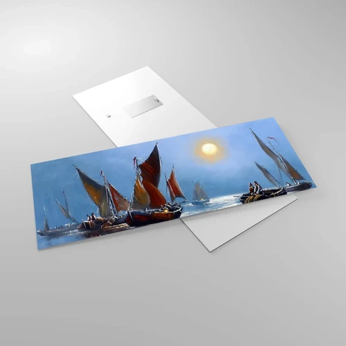 Impression sur verre - Image sur verre - Pêche de nuit - 100x40 cm