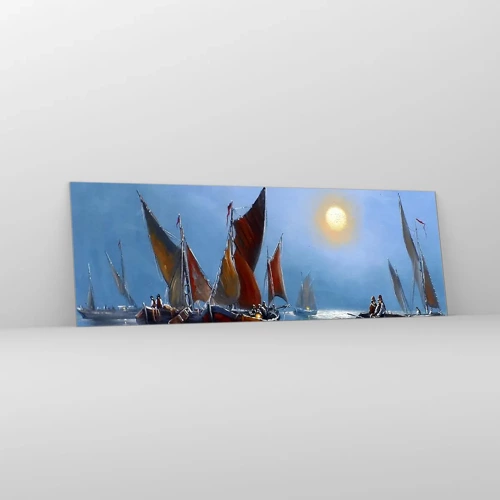 Impression sur verre - Image sur verre - Pêche de nuit - 90x30 cm