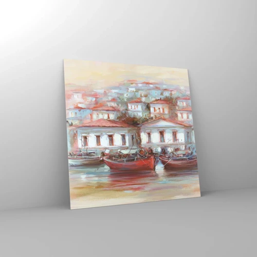 Impression sur verre - Image sur verre - Petite ville heureuse - 60x60 cm