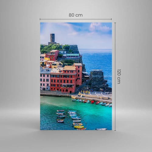 Impression sur verre - Image sur verre - Petite ville magique de méditerranée - 80x120 cm