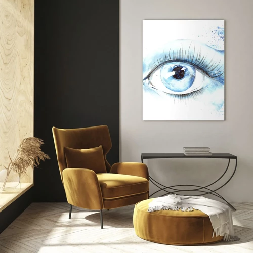 Impression sur verre - Image sur verre - Plongez-vous dans le bleu du regard - 50x70 cm