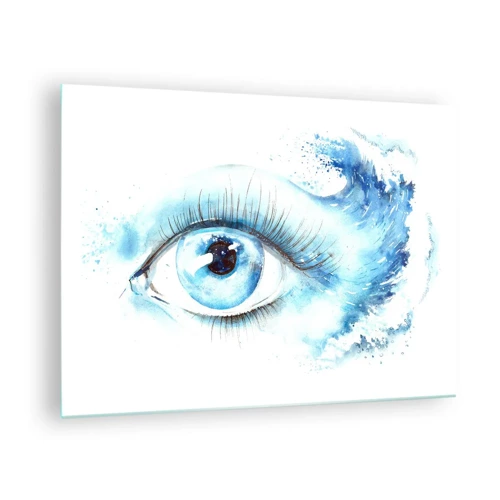 Impression sur verre - Image sur verre - Plongez-vous dans le bleu du regard - 70x50 cm