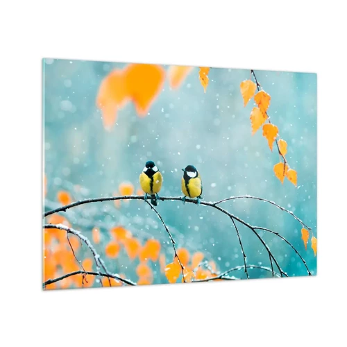 Impression sur verre - Image sur verre - Potins d'oiseaux - 70x50 cm