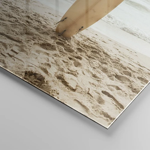 Impression sur verre - Image sur verre - Pour l'amour des vagues - 70x100 cm