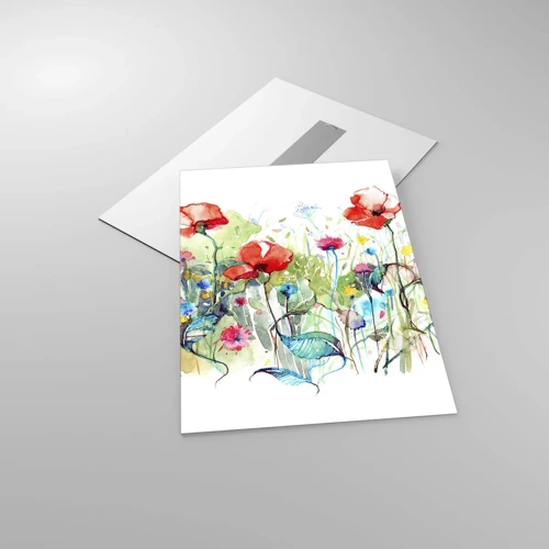 Impression sur verre - Image sur verre - Prairie de fleurs en mai - 50x70 cm