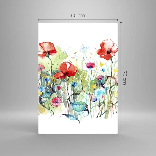 Impression sur verre - Image sur verre - Prairie de fleurs en mai - 50x70 cm