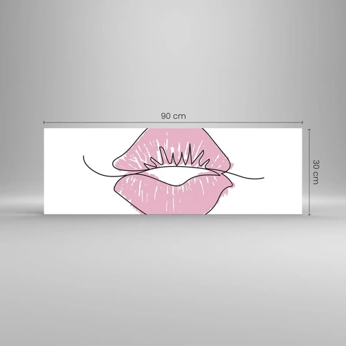 Impression sur verre - Image sur verre - Prêt à l'embrassade? - 90x30 cm