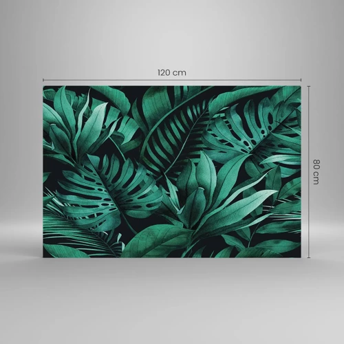 Impression sur verre - Image sur verre - Profondeur du vert tropical - 120x80 cm