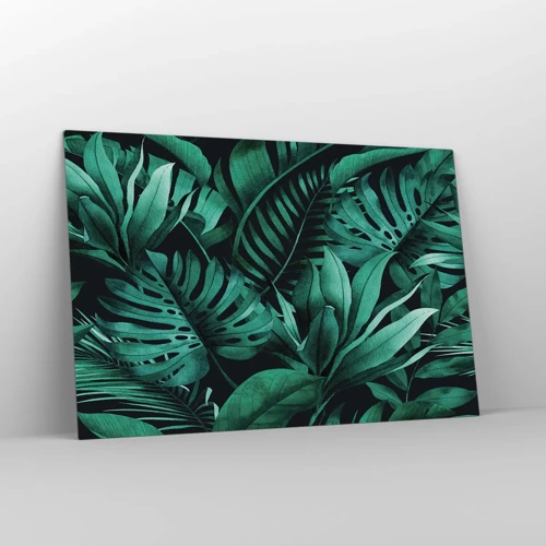 Impression sur verre - Image sur verre - Profondeur du vert tropical - 120x80 cm