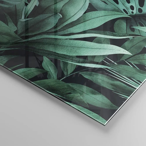 Impression sur verre - Image sur verre - Profondeur du vert tropical - 140x50 cm