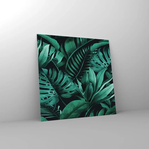 Impression sur verre - Image sur verre - Profondeur du vert tropical - 30x30 cm