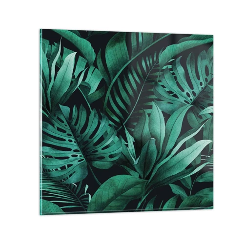 Impression sur verre - Image sur verre - Profondeur du vert tropical - 40x40 cm