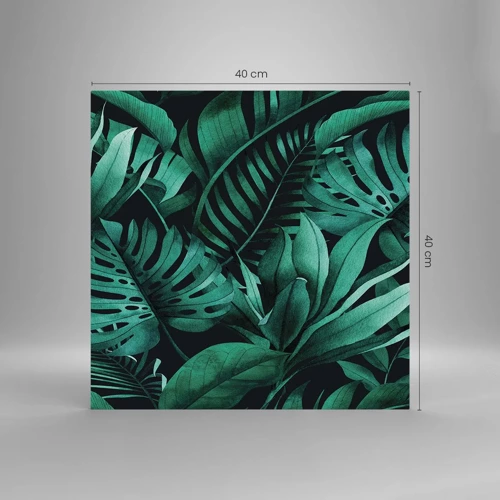 Impression sur verre - Image sur verre - Profondeur du vert tropical - 40x40 cm