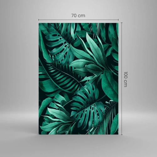 Impression sur verre - Image sur verre - Profondeur du vert tropical - 70x100 cm